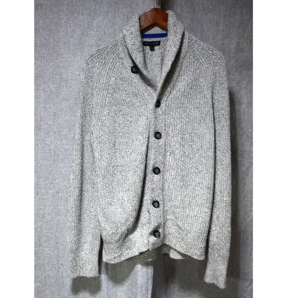 Banana Republic Gray Shawl Collar Button-Up Cardigan Sweater Large - Picture 1 of 3